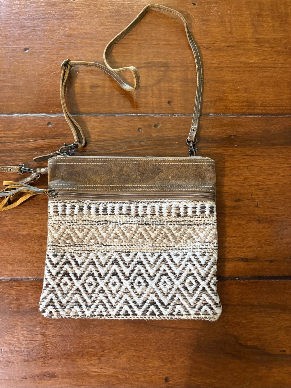 Myra Bag Brown and Cream Boho Crossbody